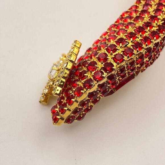 Vintage DOROTHY BAUER Brooch Red Pumps Shoe Swarovski Crystals - Picture 4 of 12